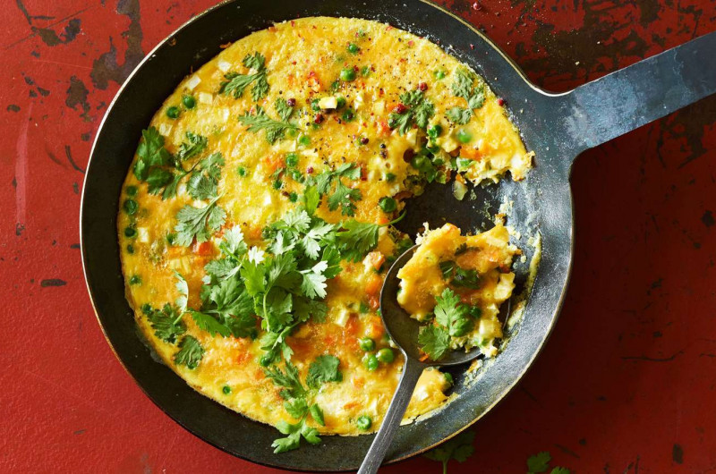 Frittata aux légumes et à la coriandre