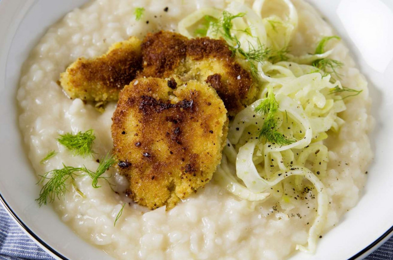 Risotto au verjus avec fenouil et ris de veau