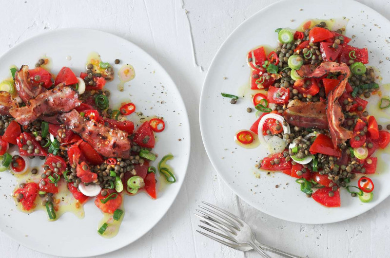 Salade de tomates et de lentilles