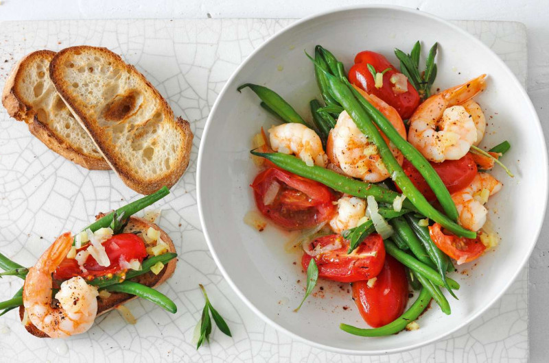 Ragoût de crevettes aux tomates