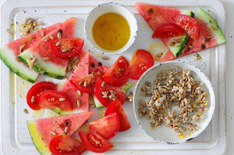 Salade de pastèque et de tomates