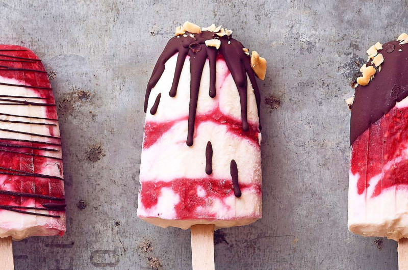 Glace à la bière et aux framboises
