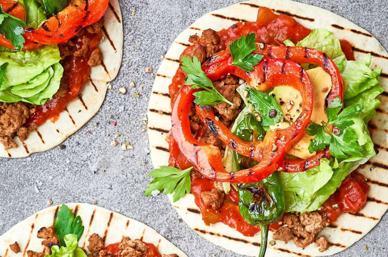 Open wrap avec poivrons grillés