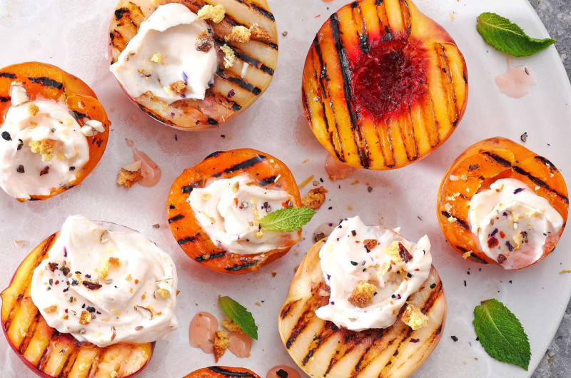 Abricots glacés avec crème au mascarpone