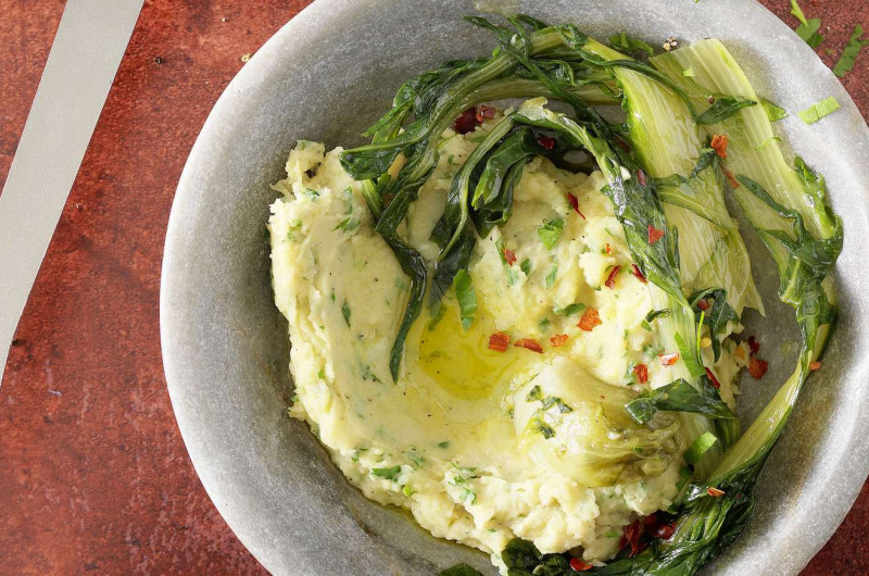 Catalogne avec purée de pommes de terre aux fèves