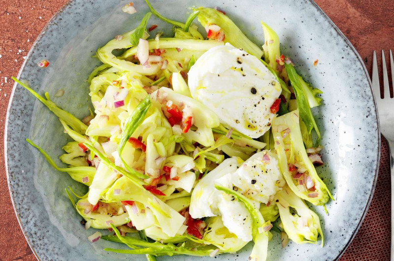 Salade de puntarelle avec mozzarella