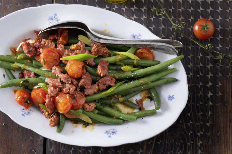 Haricots verts avec salsiccia