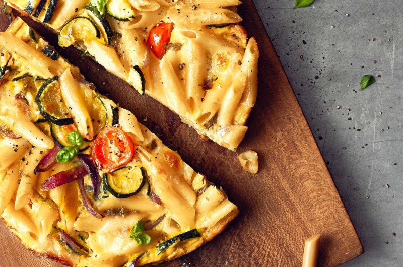Frittata de pâtes aux légumes