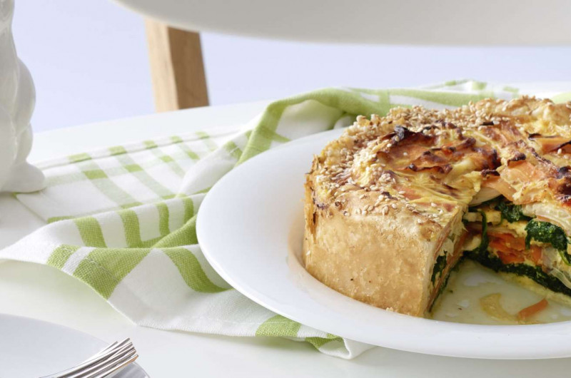 Quiche aux légumes et au tofu