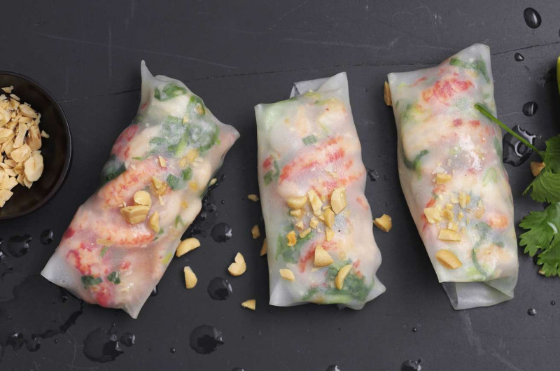 Rouleaux d'été aux écrevisses