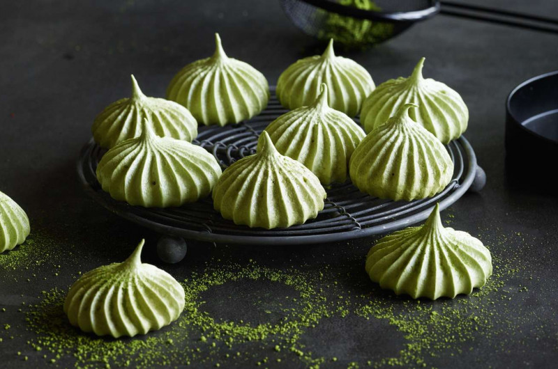 Meringues au matcha
