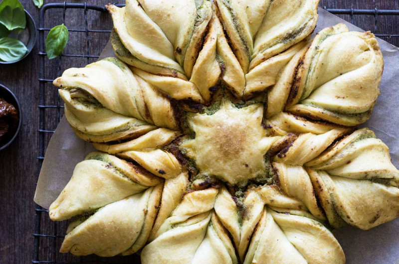 Fleur de pâte levée au pesto
