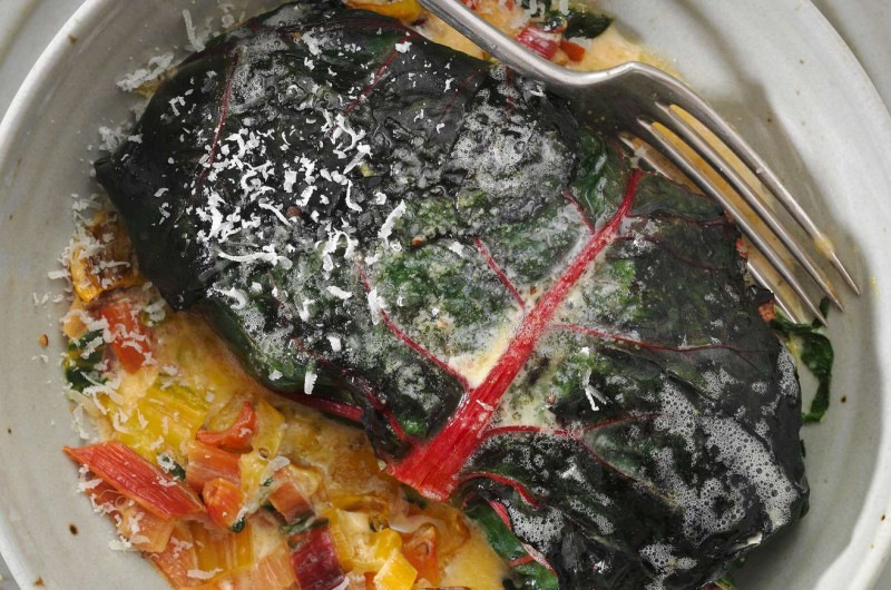 Paupiette de bette farcie à la viande et à la pomme de terre