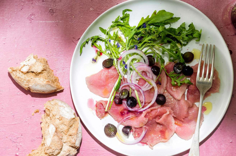 Carpaccio de veau avec vinaigre balsamique maison