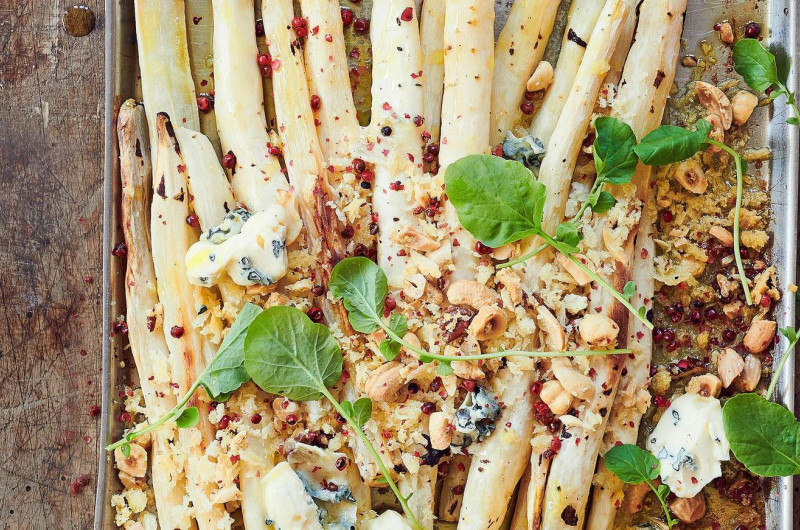 Salsifis au four avec fromage bleu