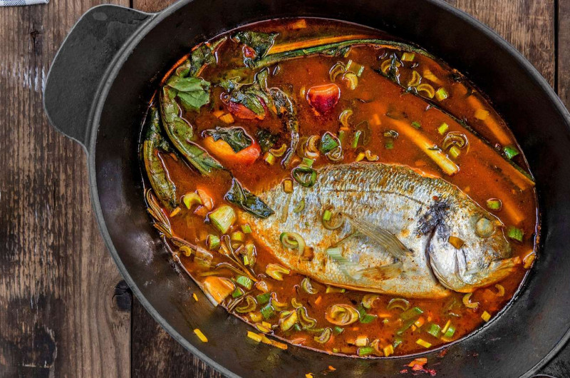 Dorade au court-bouillon de légumes
