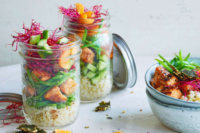 Bowl au saumon et au chou-fleur