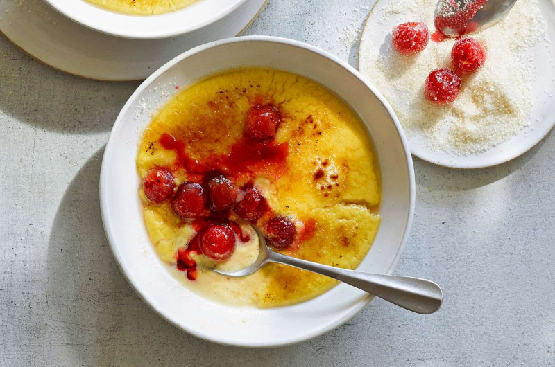 Crème brûlée aux cerises