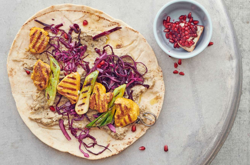 Brochettes de poulet au curcuma