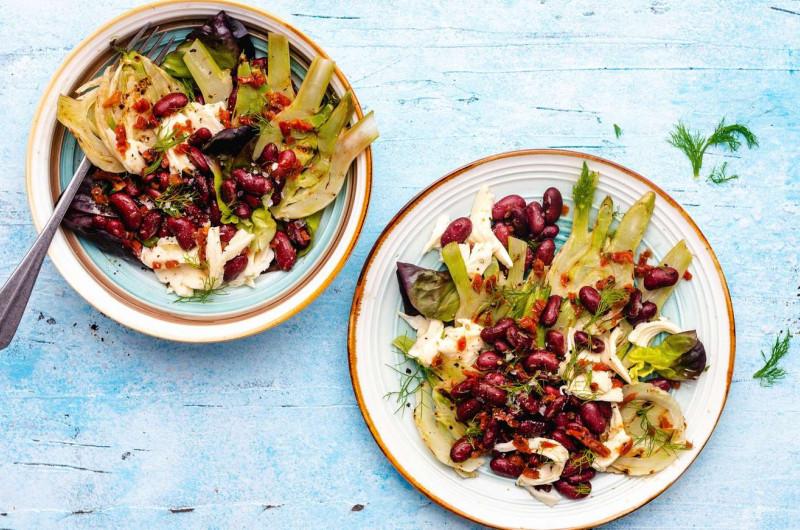 Salade de fenouil grillé avec haricots