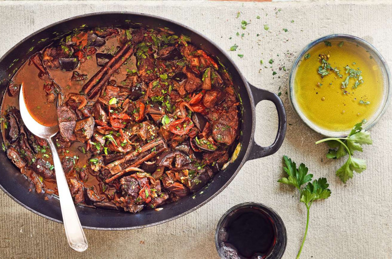 Agneau braisé aux aubergines
