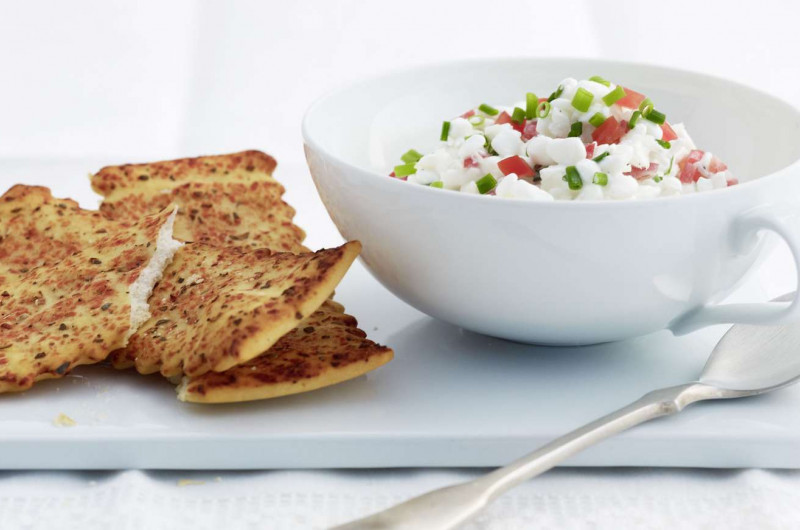 Crackers avec dip au cottage cheese
