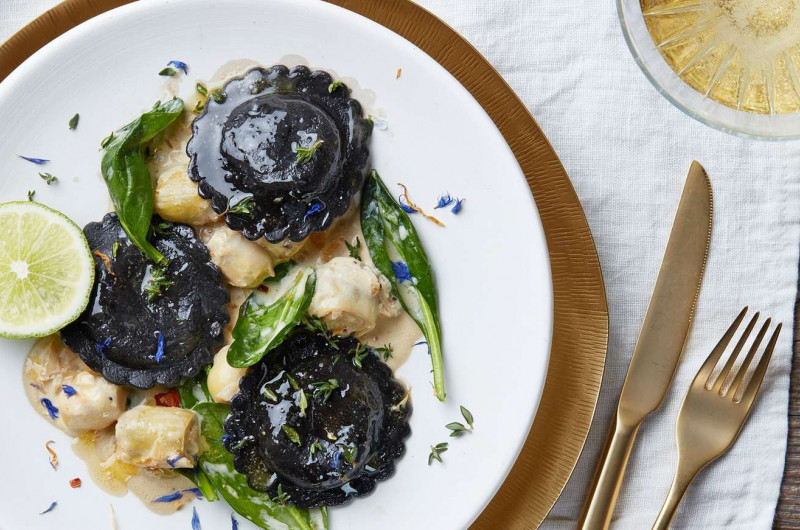 Fiori aux crevettes avec sauce aux artichauts