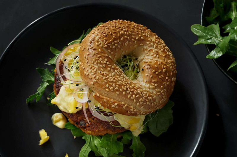 Burger aux lentilles corail