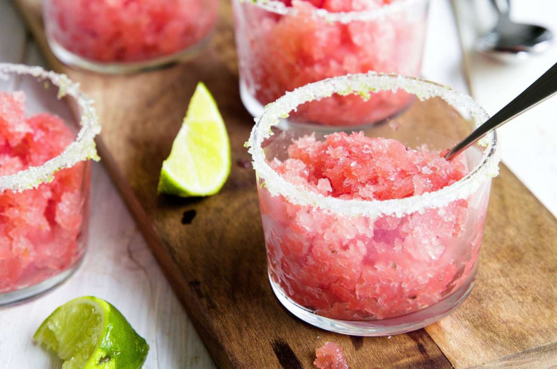 Granita à la pastèque avec tequila