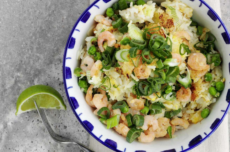 Riz frit aux crevettes