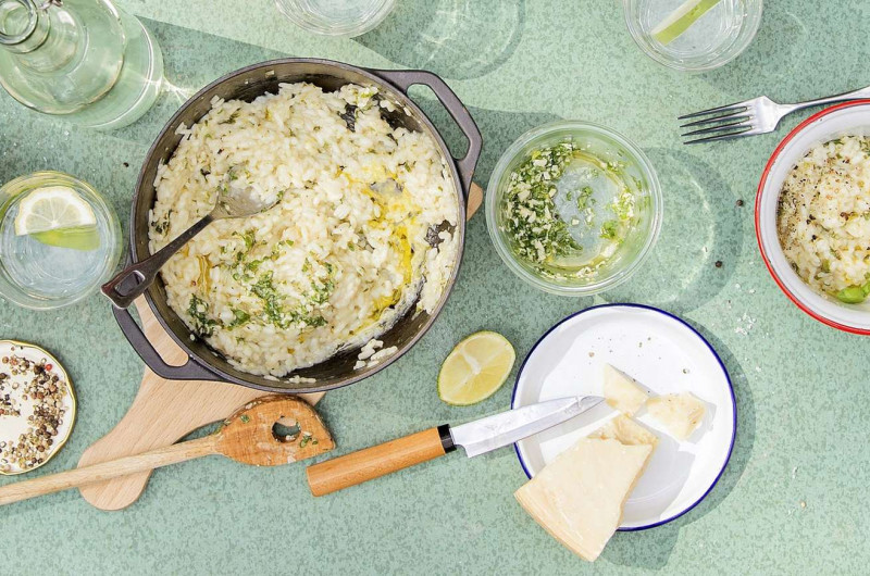 Risotto au citron vert et au basilic