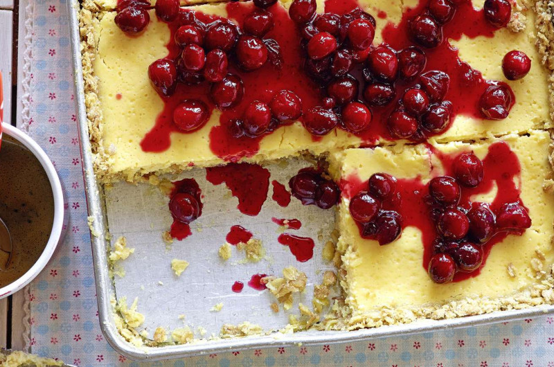 Lime pie à la compote de canneberges
