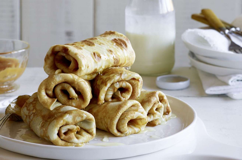 Crêpes avec compote de pomme à la mangue