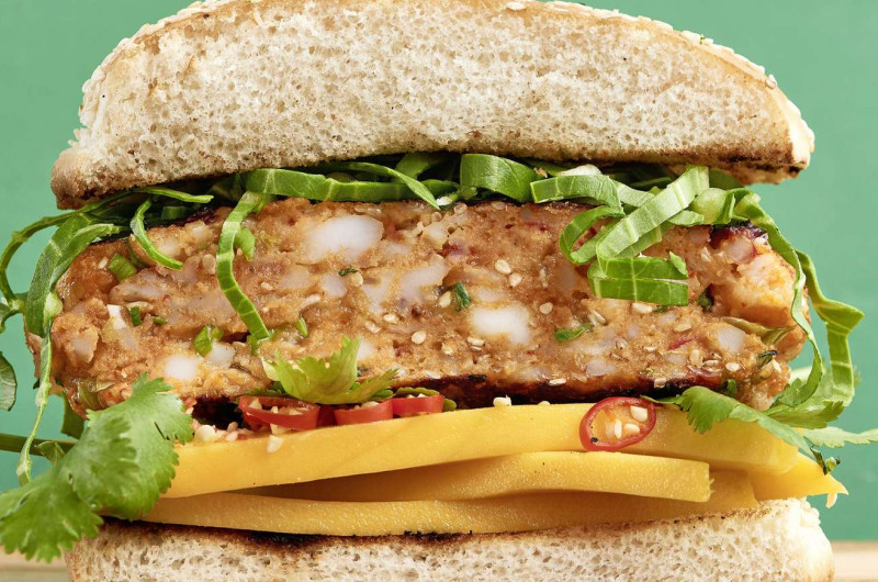 Burger de crevettes au curry