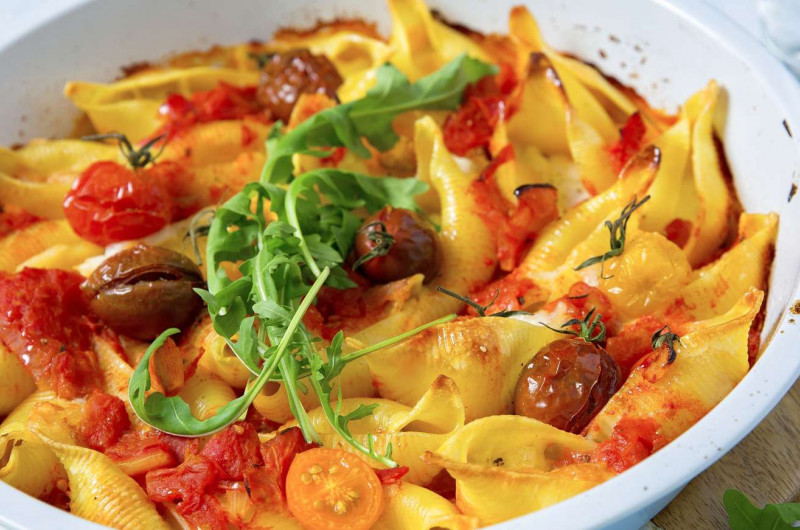 Conchiglioni avec sauce tomate au gin