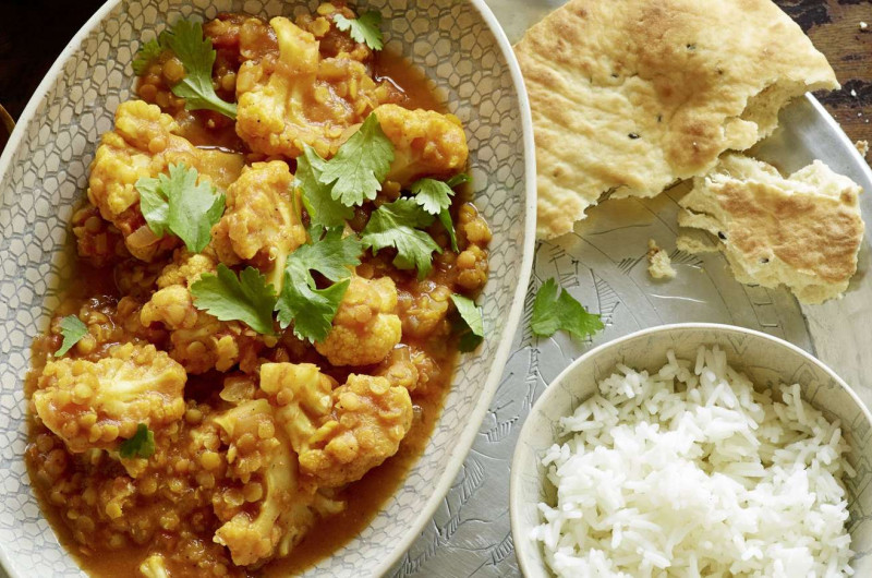 Dhal de lentilles corail avec chou-fleur