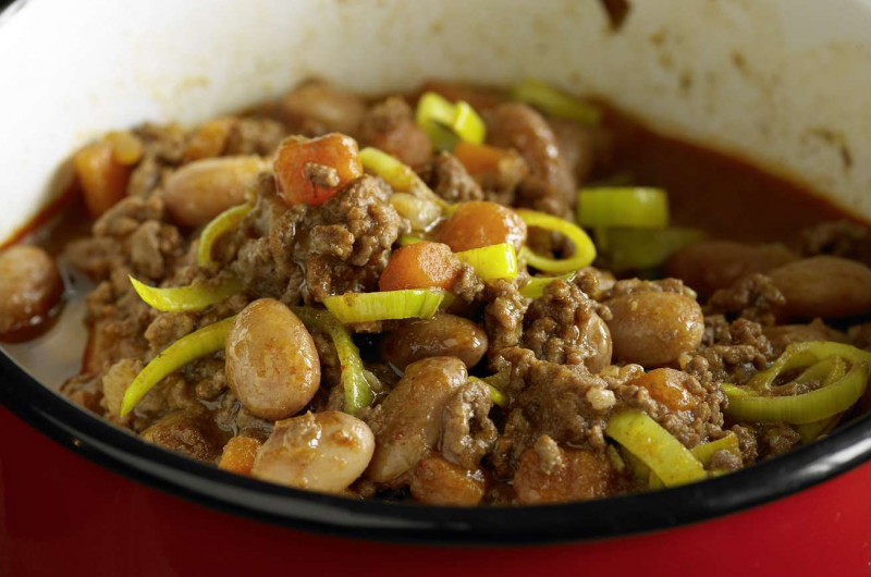 Chili aux légumes et à la viande hachée