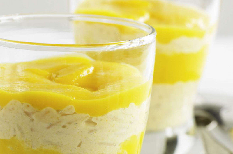 Riz au lait avec mangue